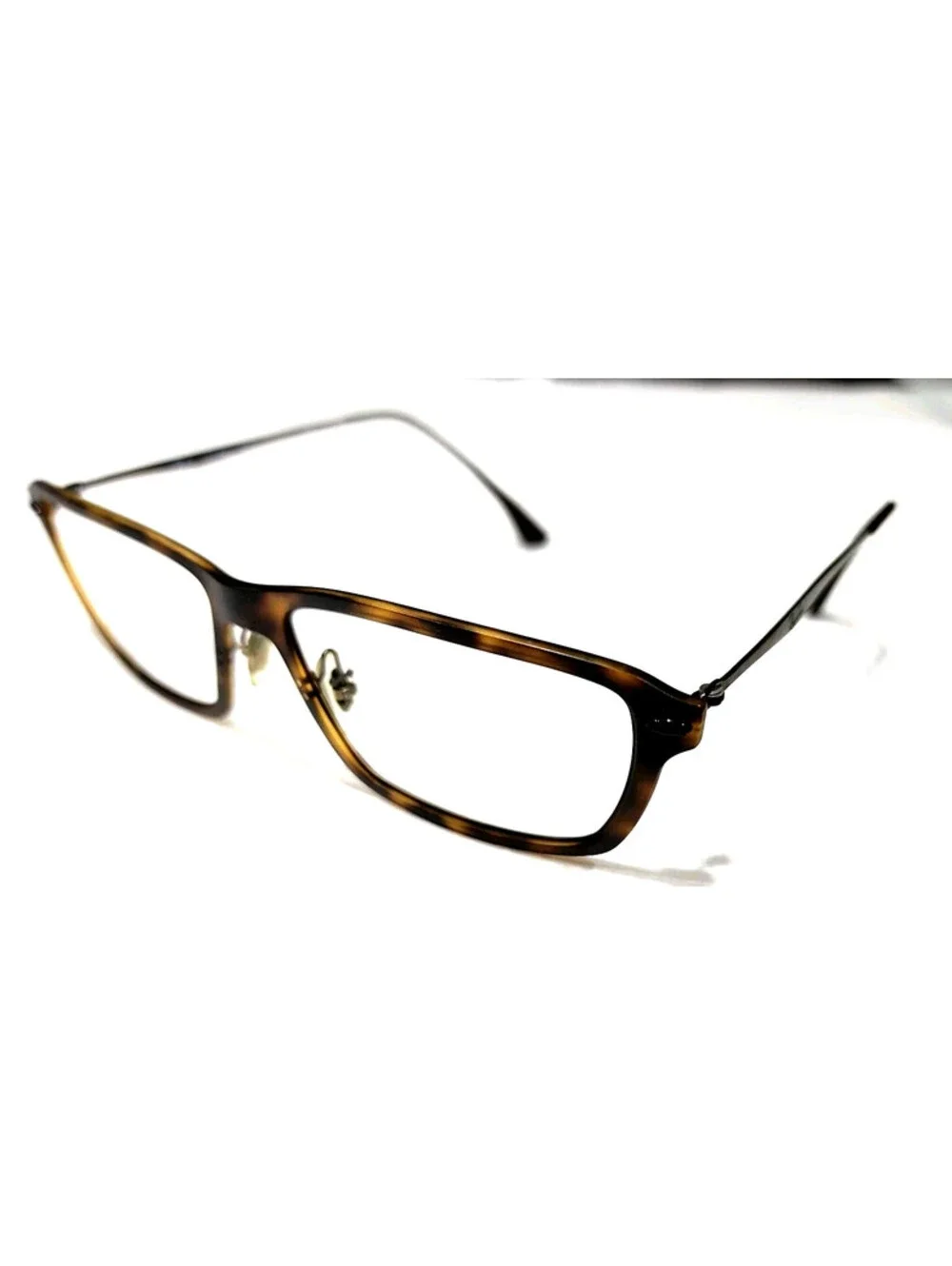Ray Ban RB7038 5200 Lightray Tortoise Square Eyeglasses 53-16 135 Italy
